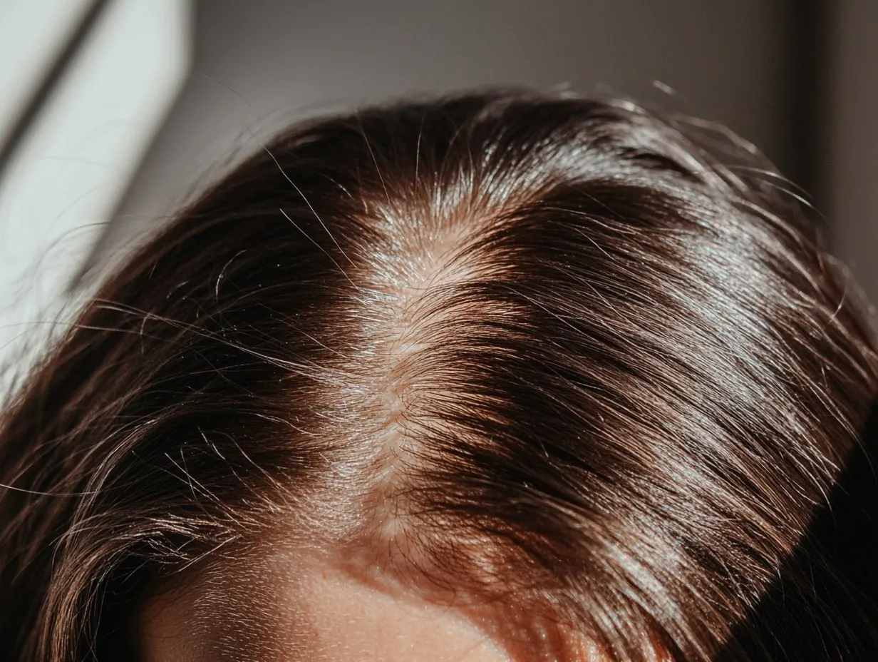 Cuir chevelu féminin — élargissement de la raie