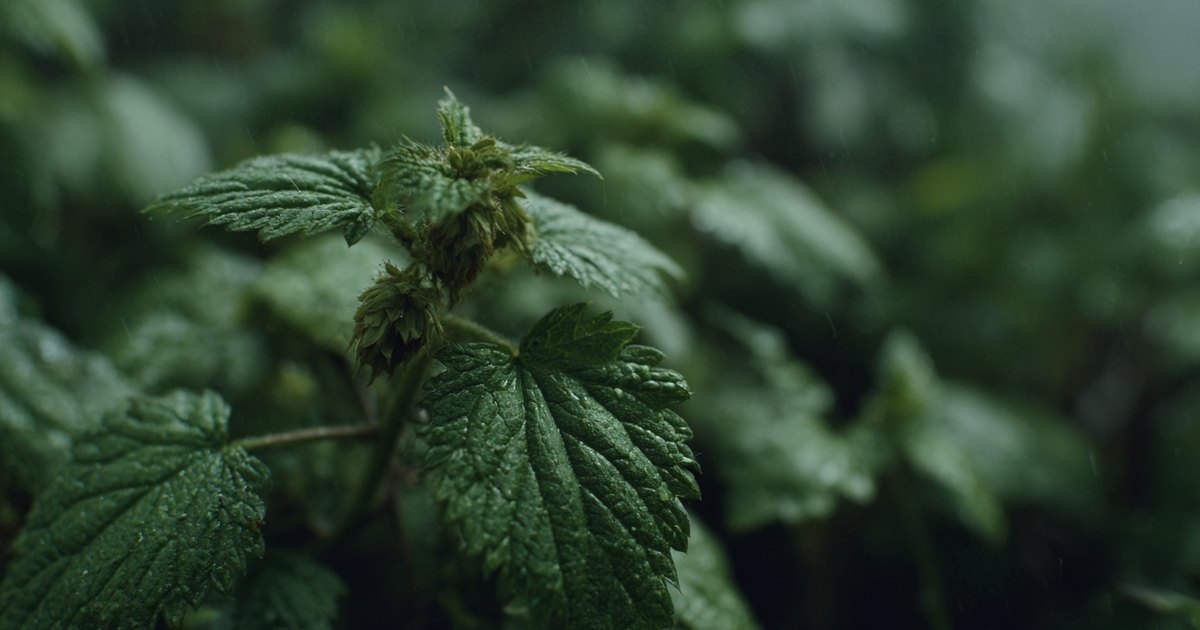 Plante d'ortie (Urtica dioica), dont la racine est utilisée en phytothérapie pour son action sur la DHT